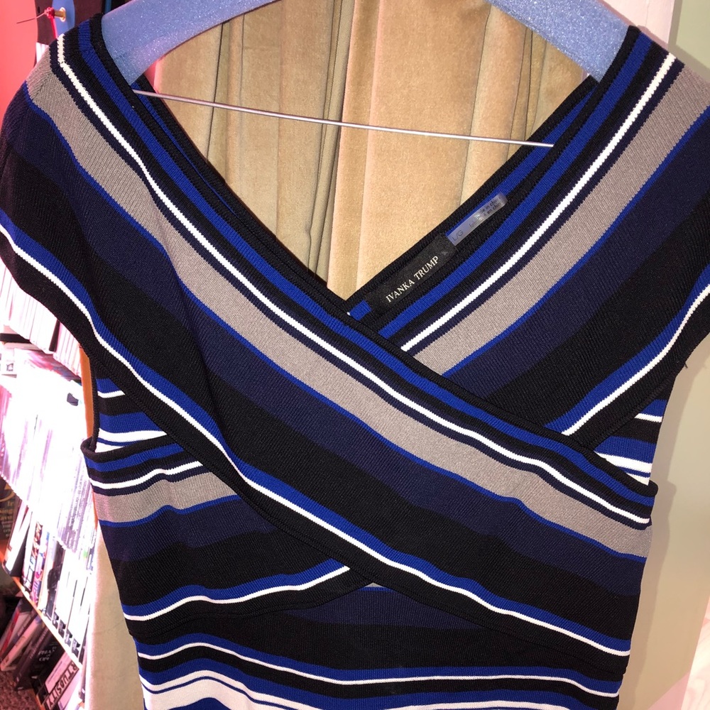 Ivanka Trump Textured Striped Top